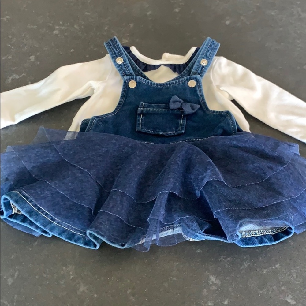 Mayoral Denim and White Dress Set